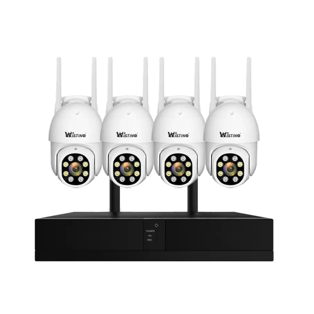 Sistem Supraveghere Video Profesional CCTV 4 Canale HD 4MP Wireless NVR IR 30m pentru interior/exterior