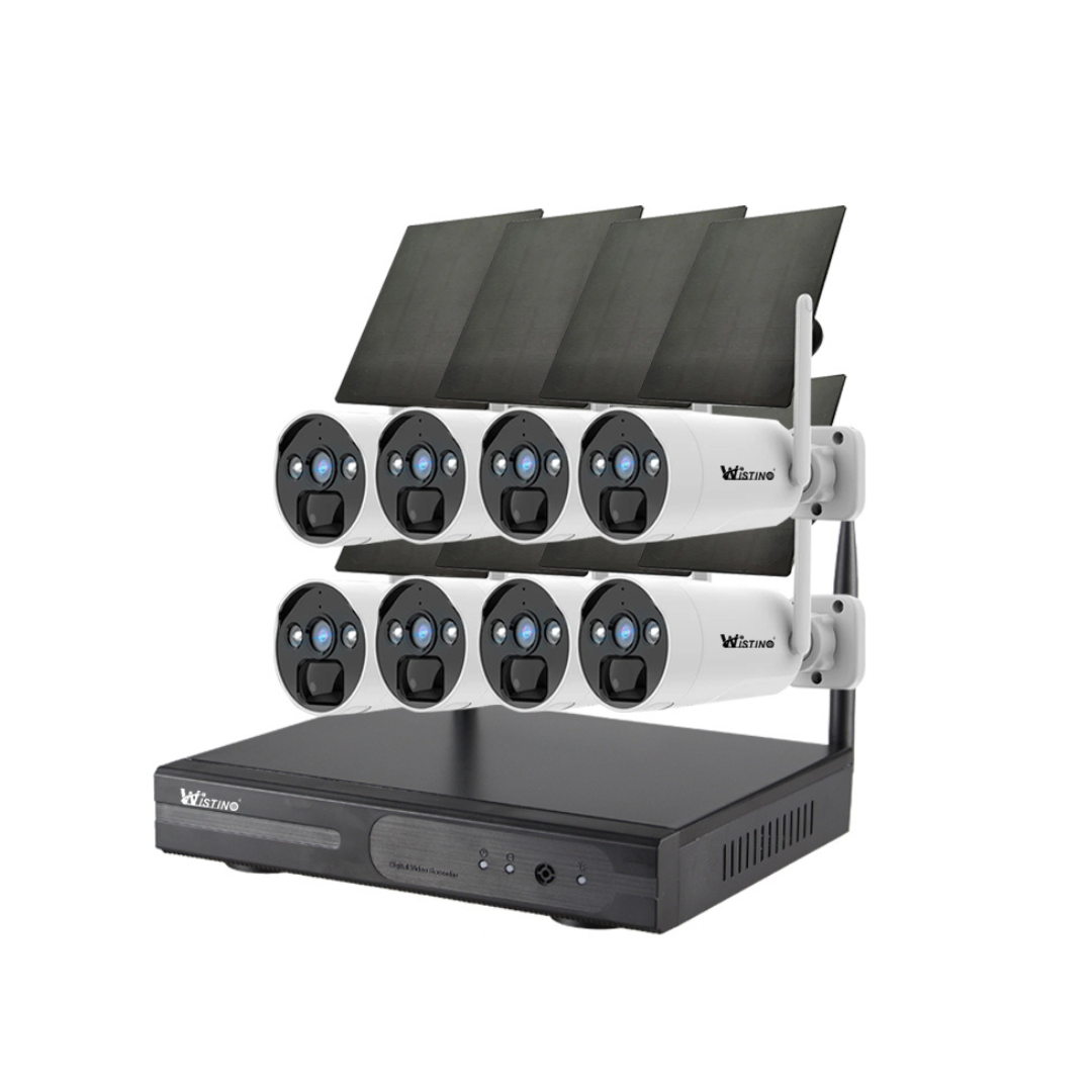 Sistem Supraveghere Video 8 Camere Profesional CCTV cu Incarcare Solara, 8 Canale HD 4MP Wireless NVR IR 30m