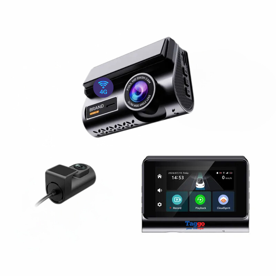Camera auto DVR 2K, camera interior 720P, conexiune 4G cartela SIM și monitorizare parcare