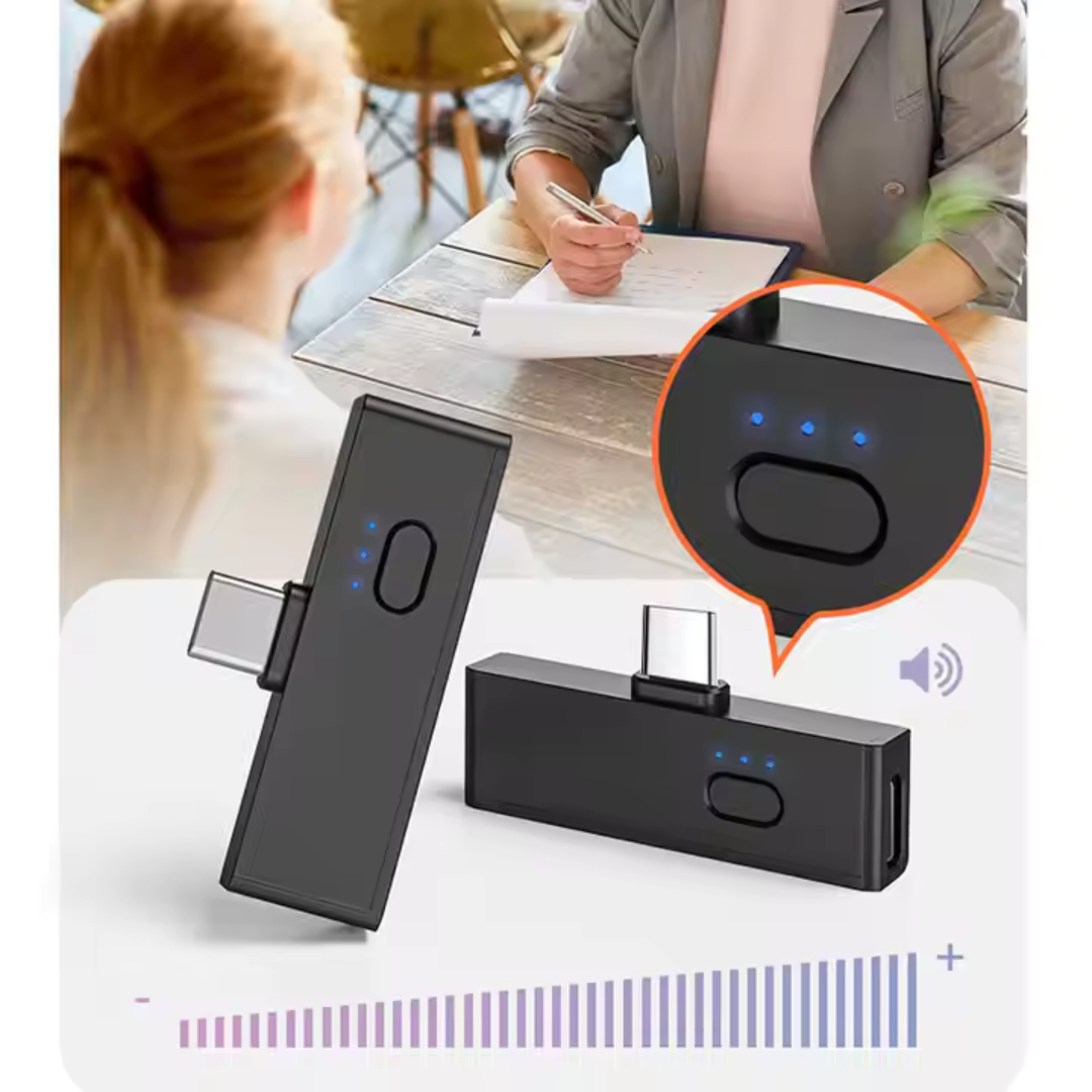 Microfon Lavalier Wireless M5 2.4G – Profesional, Compatibil Universal, Receptie la Distanta Mare