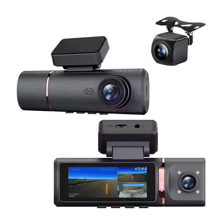 Camera auto J05 4k + camera interior 720P + camera spate 720P, WiFi