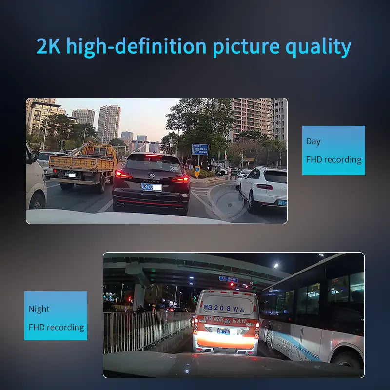 Camera auto DVR 2K, camera interior 720P, conexiune 4G cartela SIM și monitorizare parcare