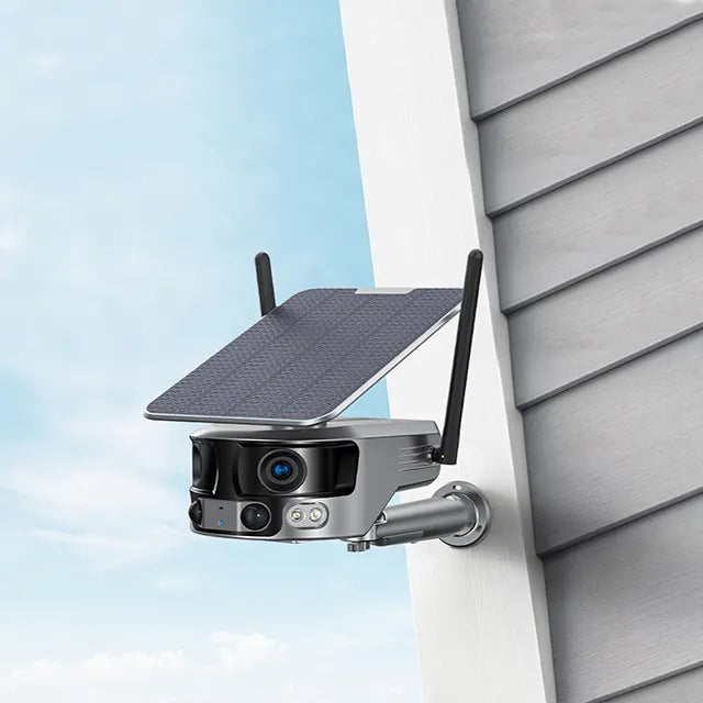 Camera Supraveghere Solara cu Sim Panoramic 4G, 4K, 8MP, ZOOM 4X, Panou Solar 6W, 21700 mAh, fara Fire, Aplicatie - Taggo.ro