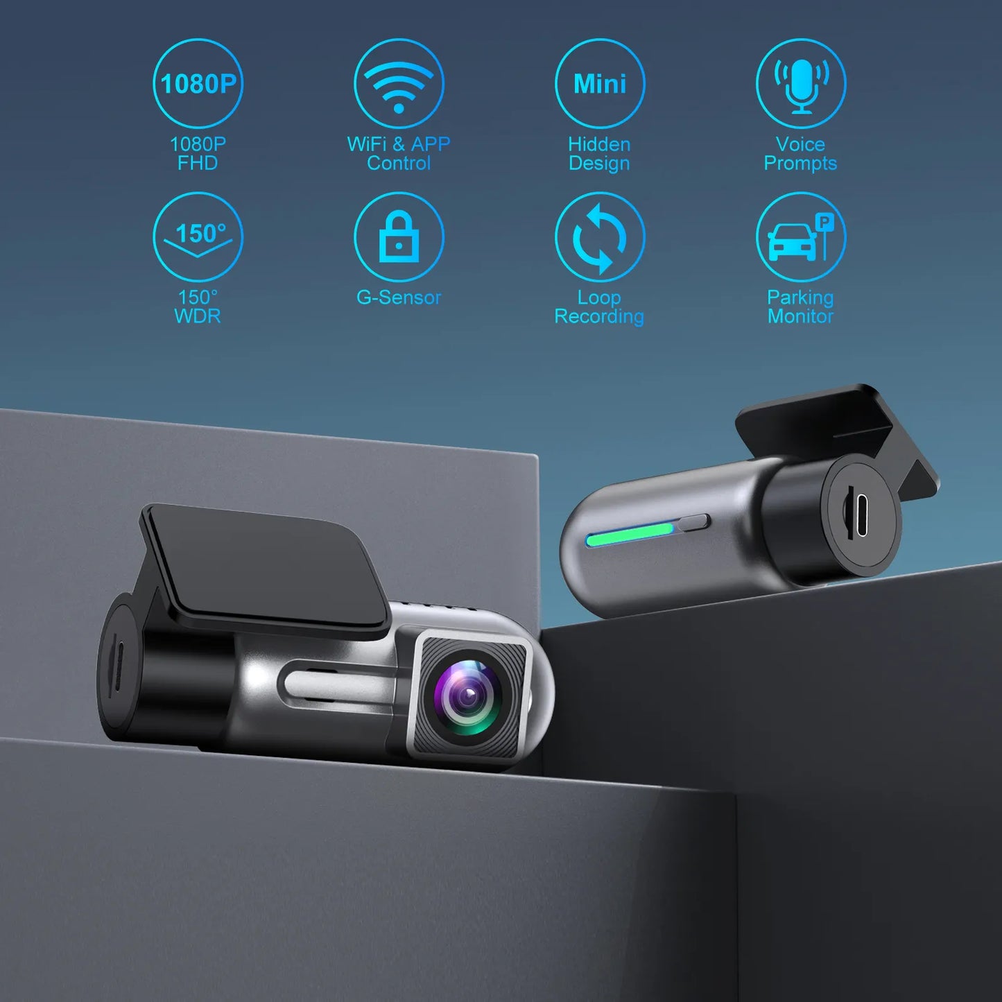 Camera auto DVR WIFI, Vizionare nocturna, Full HD 1080P, Senzor GC2083