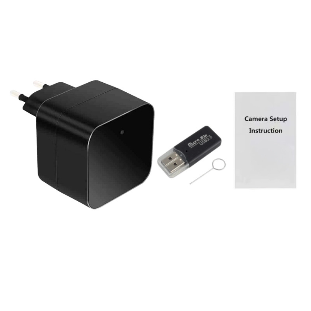 Incarcator USB cu Camera Spion, Wi-Fi, Full HD, Vedere Nocturna, Senzor de Miscare