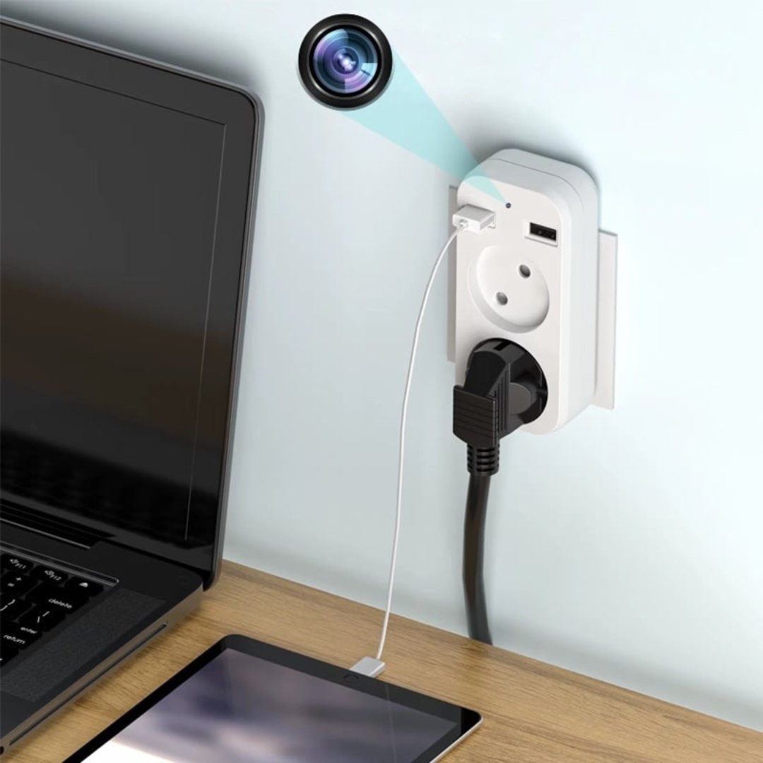 Camera Spion in Adaptor Dublu, Wi-Fi, Full HD, Vizualizare in Timp Real