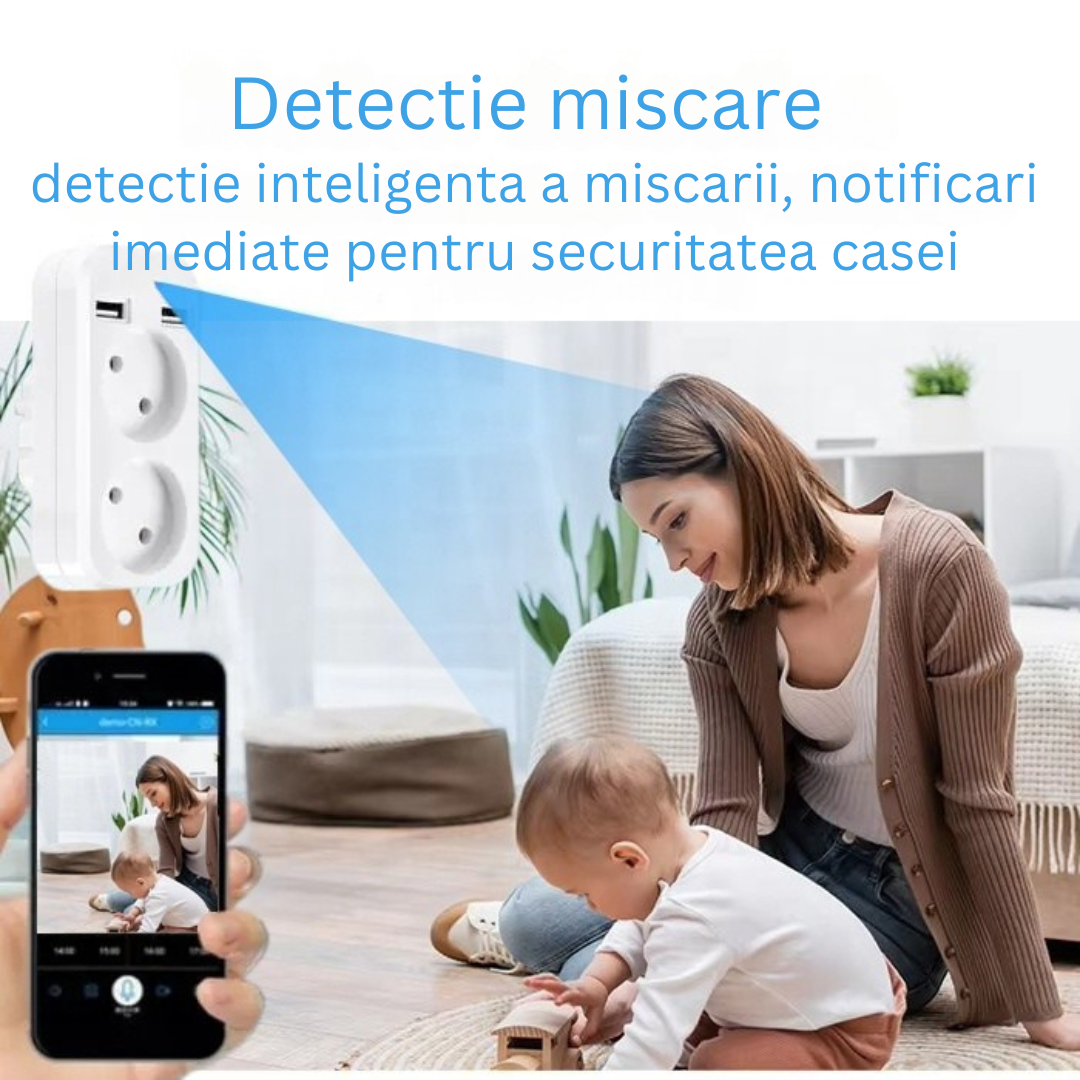 Camera Spion in Adaptor Dublu, Wi-Fi, Full HD, Vizualizare in Timp Real
