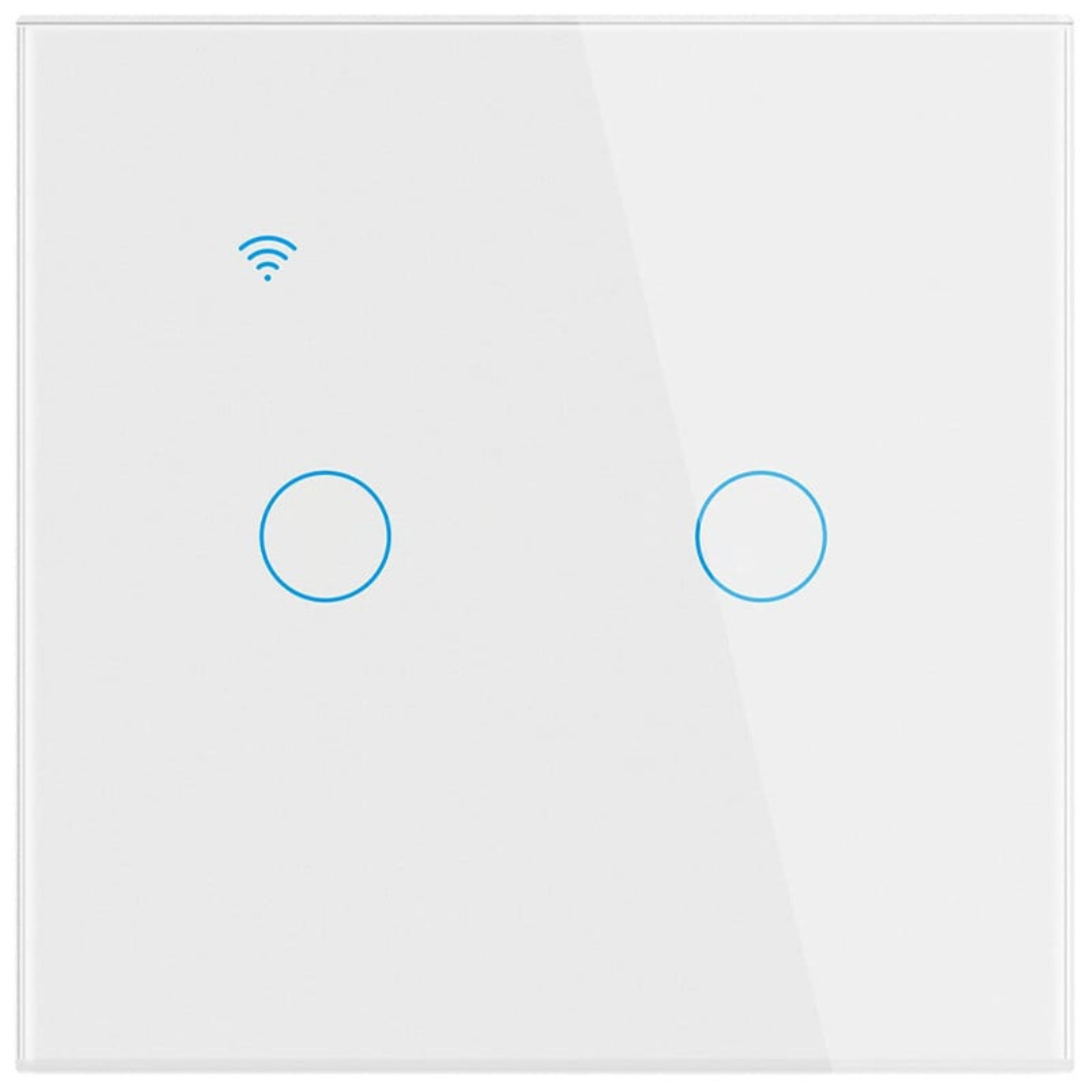 Intrerupator Smart Touch 2F, Wi-Fi, Sticla Securizata, LED