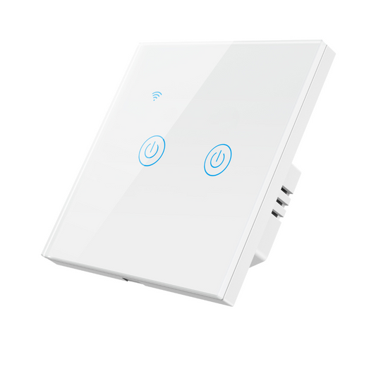 Intrerupator Smart Touch 2F, Wi-Fi, Sticla Securizata, LED