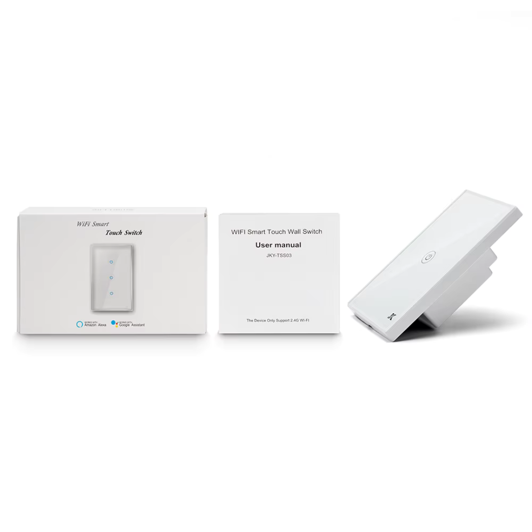 Intrerupator Smart Touch 2F, Wi-Fi, Sticla Securizata, LED