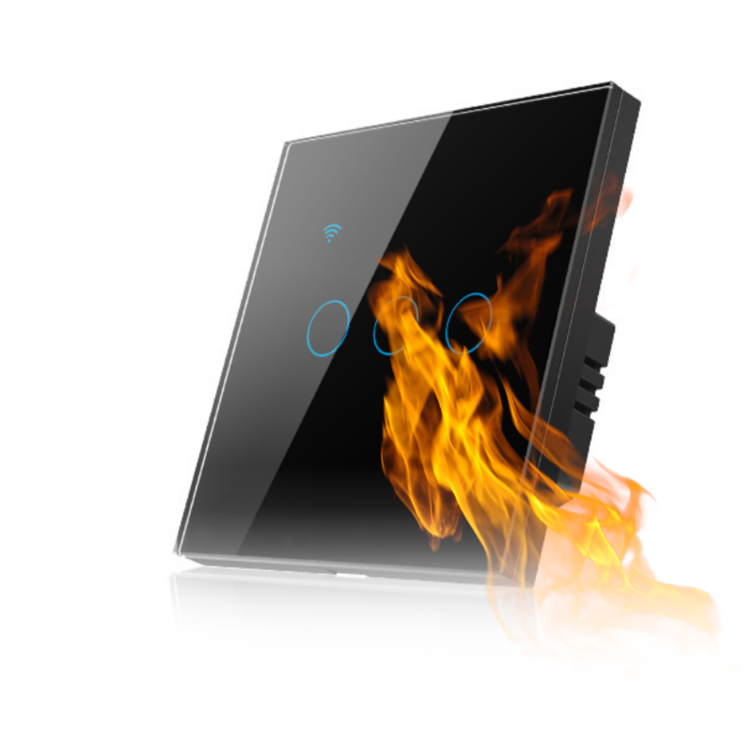 Intrerupator Smart Touch 2F, Wi-Fi, Sticla Securizata, LED