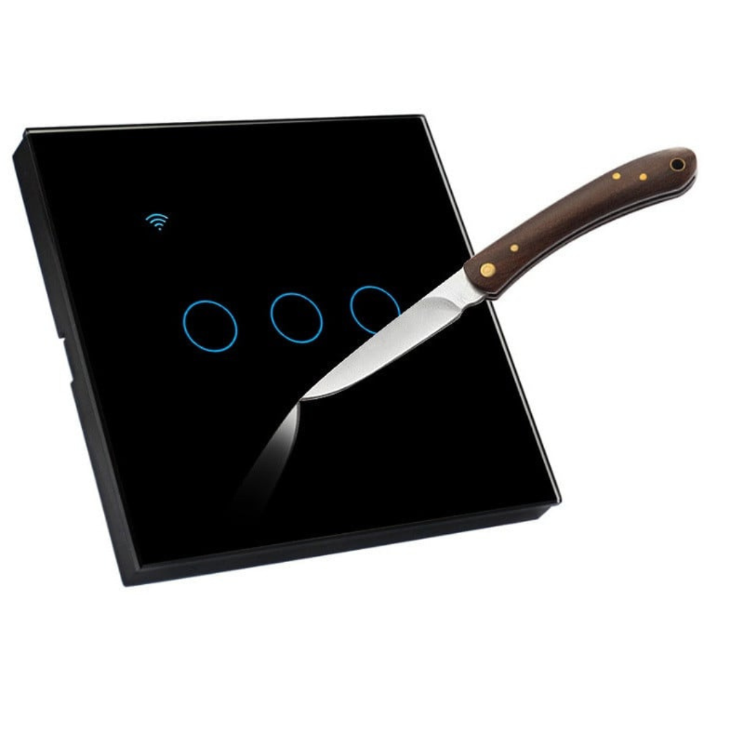 Intrerupator Smart Touch 2F, Wi-Fi, Sticla Securizata, LED