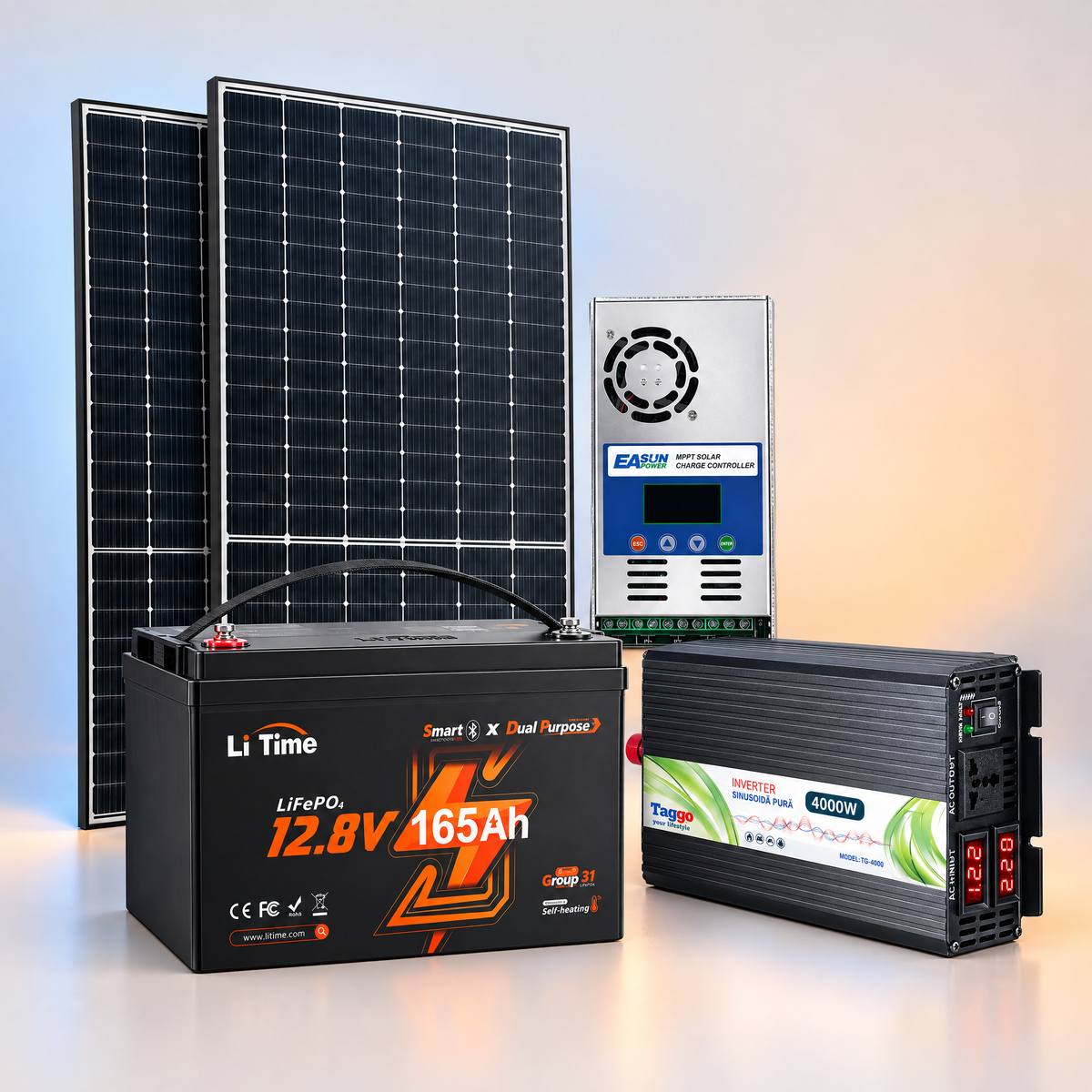 Kit Off-Grid Canadian Solar-12V 920WP+MPPT-60A+Invertor-Sinus-Pur-4000W+Baterie LiTime-165Ah