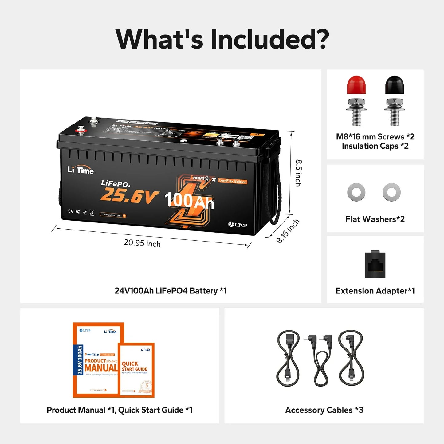 Baterie LiTime 24V 100Ah Smart ComFlex cu Bluetooth si Comunicare Victron