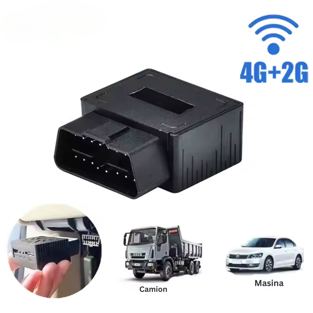 Mini tracker GPS 4G OBD, control de la distanta, istoric traseu, anti-furt, precizie 10 m, baterie 150mAh