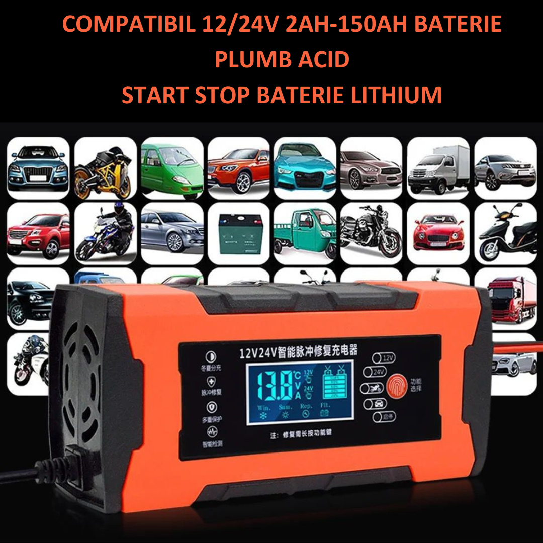 Redresor baterii pentru automobile inteligent, 12V 150Ah, 24V 100Ah, 90W