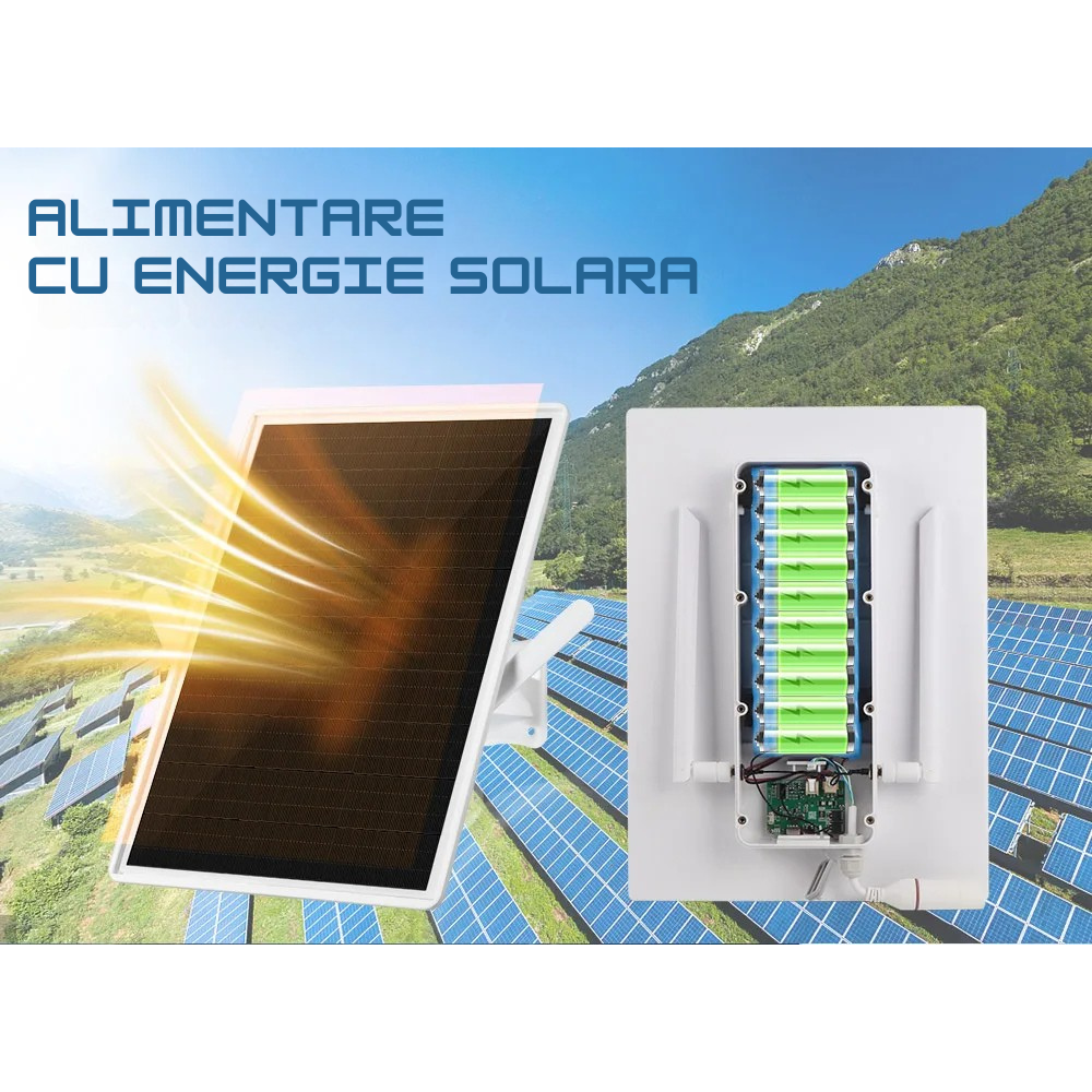 Repeater WiFi Solar Exterior, 300 Mbps, Raza 150m, Baterii 18650, Waterproof IP67