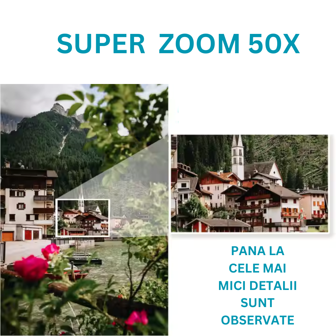 Camera de supraveghere 4G Cartela SIM 9K, 50X, 3 lentile, Control din aplicatie, Detectie umana, Rezistenta la apa IP66