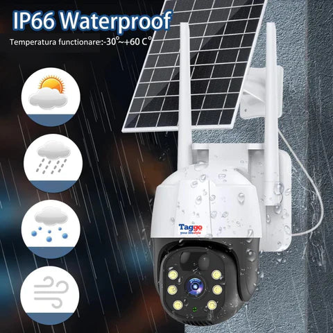 Camera de Supraveghere Solara 4G Cartela SIM 5 MP, Zoom 10X, Full HD, Panou Solar 9W Rezistenta La Apa IP 66