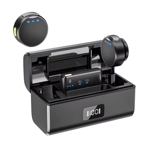 Lavaliera Wireless 3 in 1 – Microfon Magnetic Portabil pentru Telefon Mobil, Vlog si Streaming