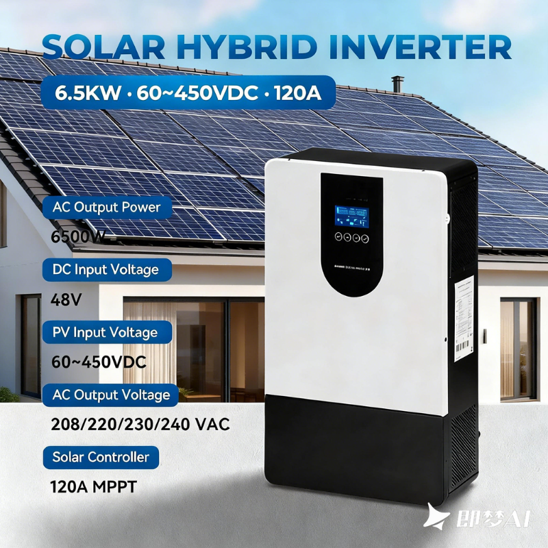 Invertor Solar Hibrid 6.5kW 48V MPPT 120A cu WiFi – Alimentare din Panouri, Baterii si Retea