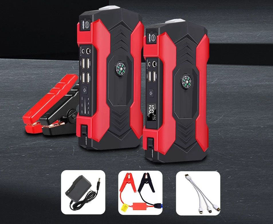 Starter auto multifunctional, acumulator extern, 4 usb, lanterna, busola 15000mA, curent de pornire, 400 A - Taggo.ro