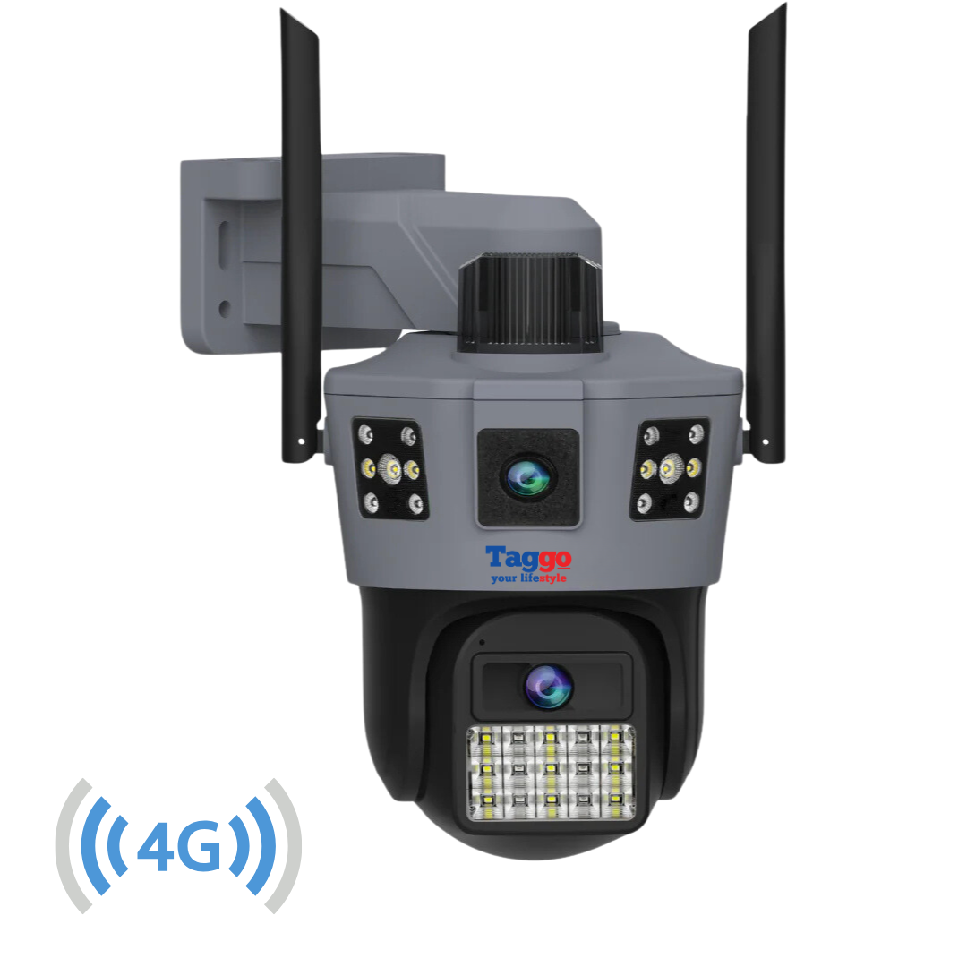 Camera de supraveghere 4G Cartela SIM 6K, 2 lentile, Control din aplicatie, Urmarire automata, Rezistenta la apa IP66
