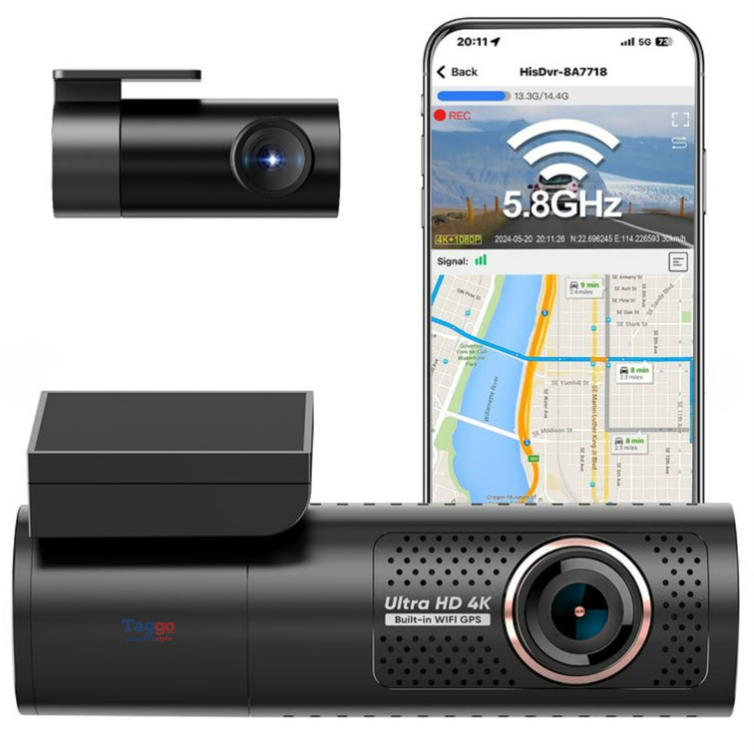 Camera auto 4k + camera spate 1080P DVR WiFi, GPS, Vizionare nocturna, Senzor GC4653