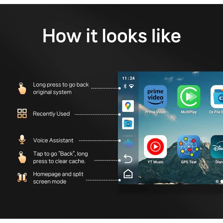 Android 12 Wireless CarPlay CA481 Aibox, Youtube, Netflix, Spotify, 4G+64G - Taggo.ro