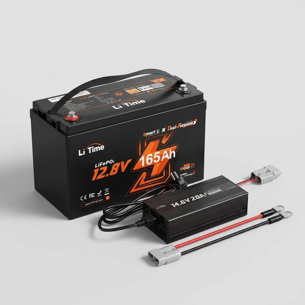 Kit Baterie LiFePO4 LiTime 12V 165Ah + Incarcator 20A cu Activare BMS