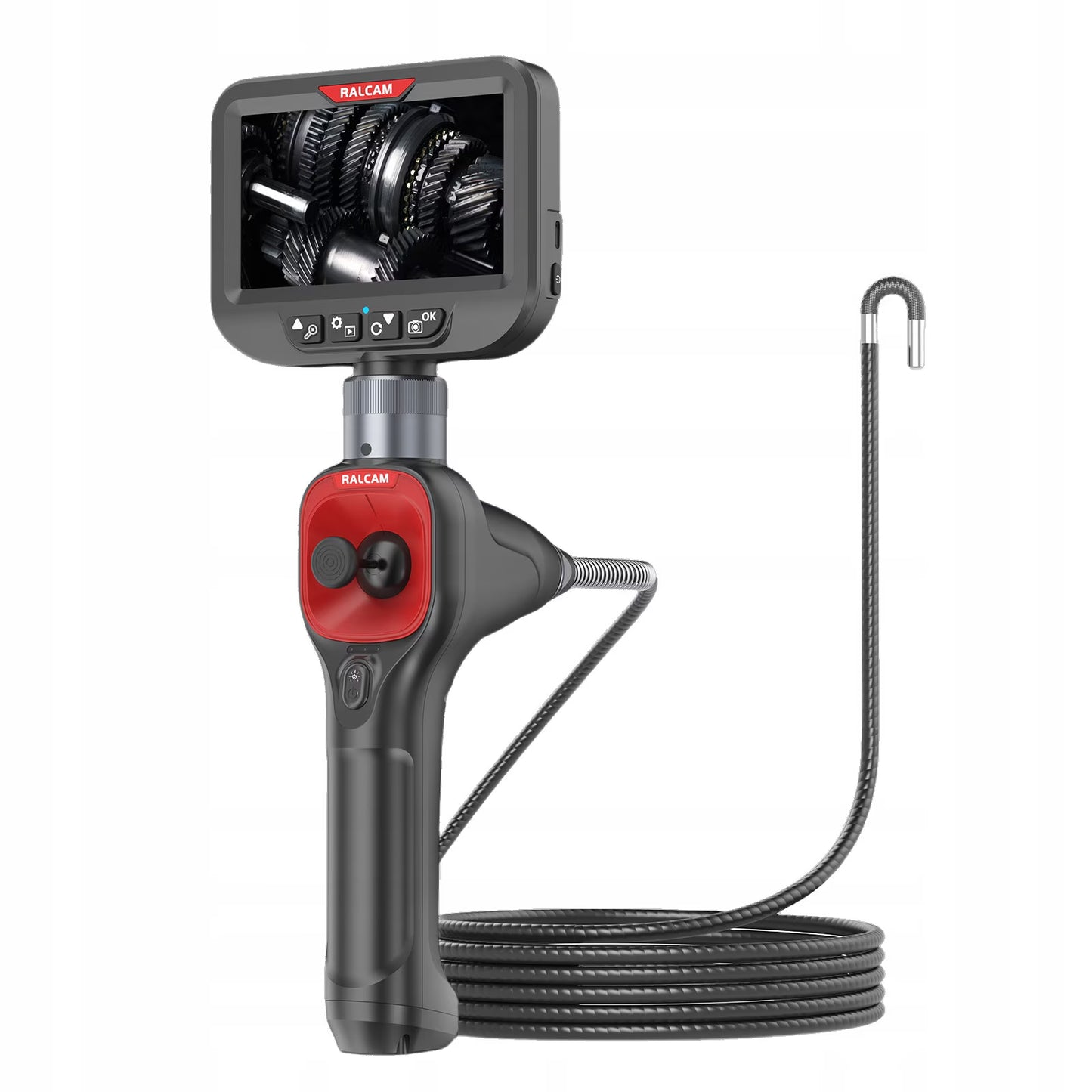 Camera endoscopica Ralcam F606B cu accesorii, cameră 62 mm, display 4.3 inch 1280x720 HD, unghi 360°, autonomie până la 6 ore, cablu 1 M, multicolor