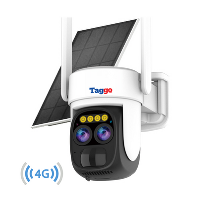 Camera Supraveghere Exterior 4G 4K Ultra HD, Dual Camera 4MP+4MP, 10X Optical ZOOM, Incarcare Solara, Rotire Din Aplicatie, Rezistenta La Apa IP 66