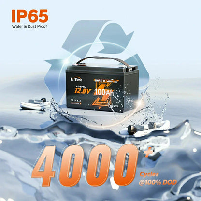 Baterie LiTime 12V 100Ah LiFePO4 pentru motor electric barca, Bluetooth, BMS 100A, 1280Wh, pentru Outboard si Trolling Motor