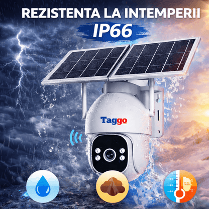 Camera Supraveghere 4G Solară Taggo Pro S30 – Full Color Noapte, eSIM, Detecție AI 40M, AOV 24/7, 5MP