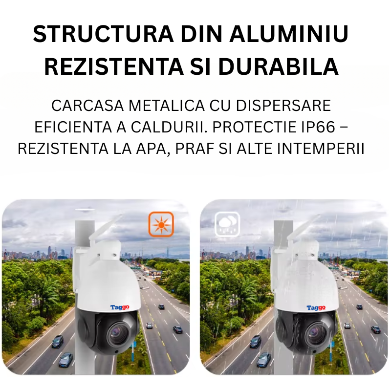Camera de Supraveghere WiFi, cu Incarcare Solara, 5 MP, ZOOM 18X Optic, Detectie Miscare, IP66