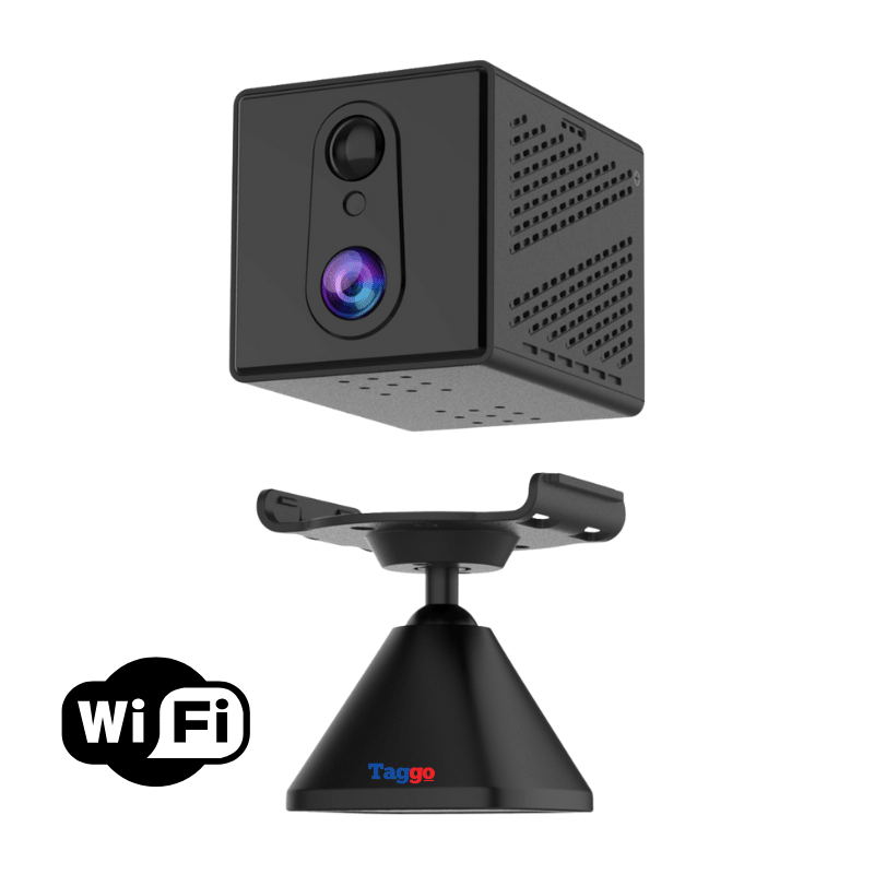 Mini cameră de supraveghere WiFi Taggo cu acumulator de 2000mAh, detectie PIR și viziune nocturnă, pentru monitorizare discretă