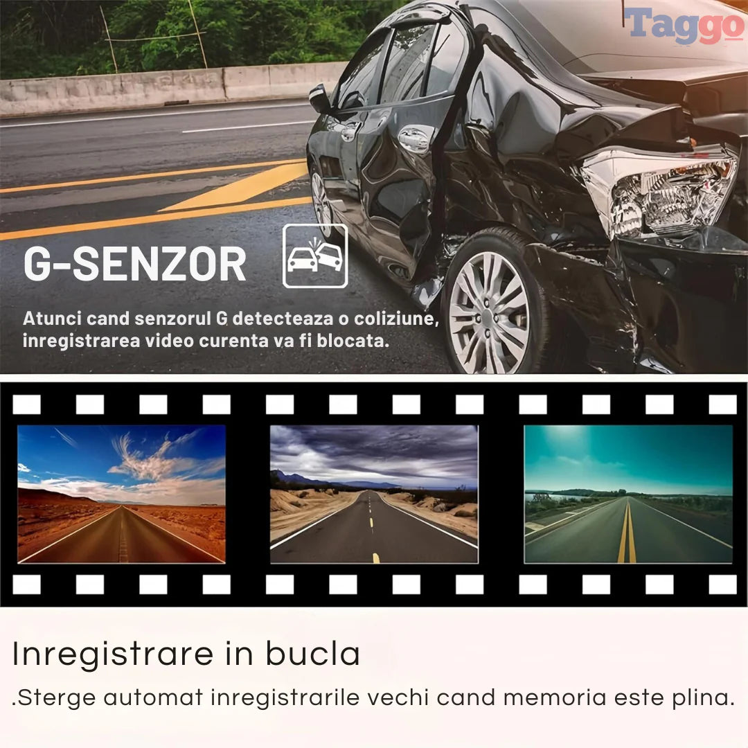 Camera Auto K26S 4K + camera spate 2.5K, WDR, WiFi si GPS integrat, 3,16" IPS, Senzor G