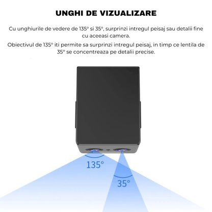 Mini Camera 4G Dual Lens 1080P cu Zoom Hibrid 6X si Detectare Umana
