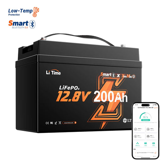 Baterie LiTime 12V 200Ah Xtra-Mini Marine LiFePO4 – Bluetooth 5.0, BMS 200A