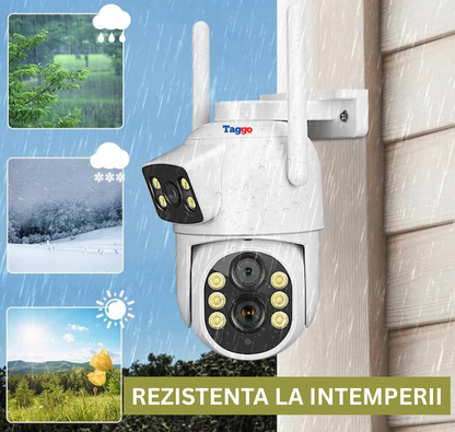 Camera Supraveghere WIFI, Rezolutie 6MP, Zoom 10x, 2 Lentile, Comunicare bidirectionala