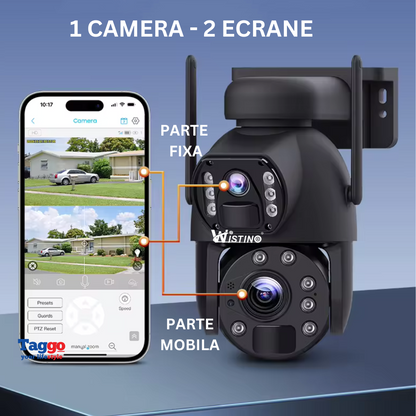 Camera Supraveghere 4G 3K Ultra HD 10X ZOOM, Dual Camera, Incarcare Solara, Rotire Din Aplicatie, Rezistenta La Apa IP 66