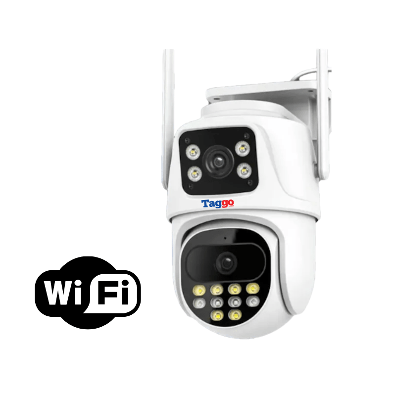 Camera de supraveghere WIFI 4K, 2 lentile, Control din aplicatie, Urmarire automata, Rezistenta la apa IP66