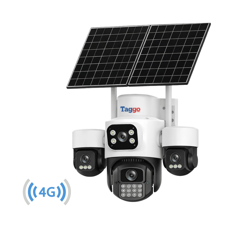 Camera Solara Cu 4 Lentile, 4G / eSIM, 16MP Vedere Nocturna Color, Detectie Miscare, Inregistrare AOV