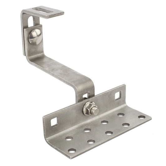 Carlig fixare pentru acoperis tigla ceramica sau beton, dublu reglabil inox – L=140 mm
