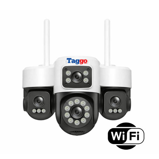 Camera de Supraveghere Cu 4 lentile, 16MP, Conexiune WIFI, Night Vision Full Color si Detectie Miscare, IP66