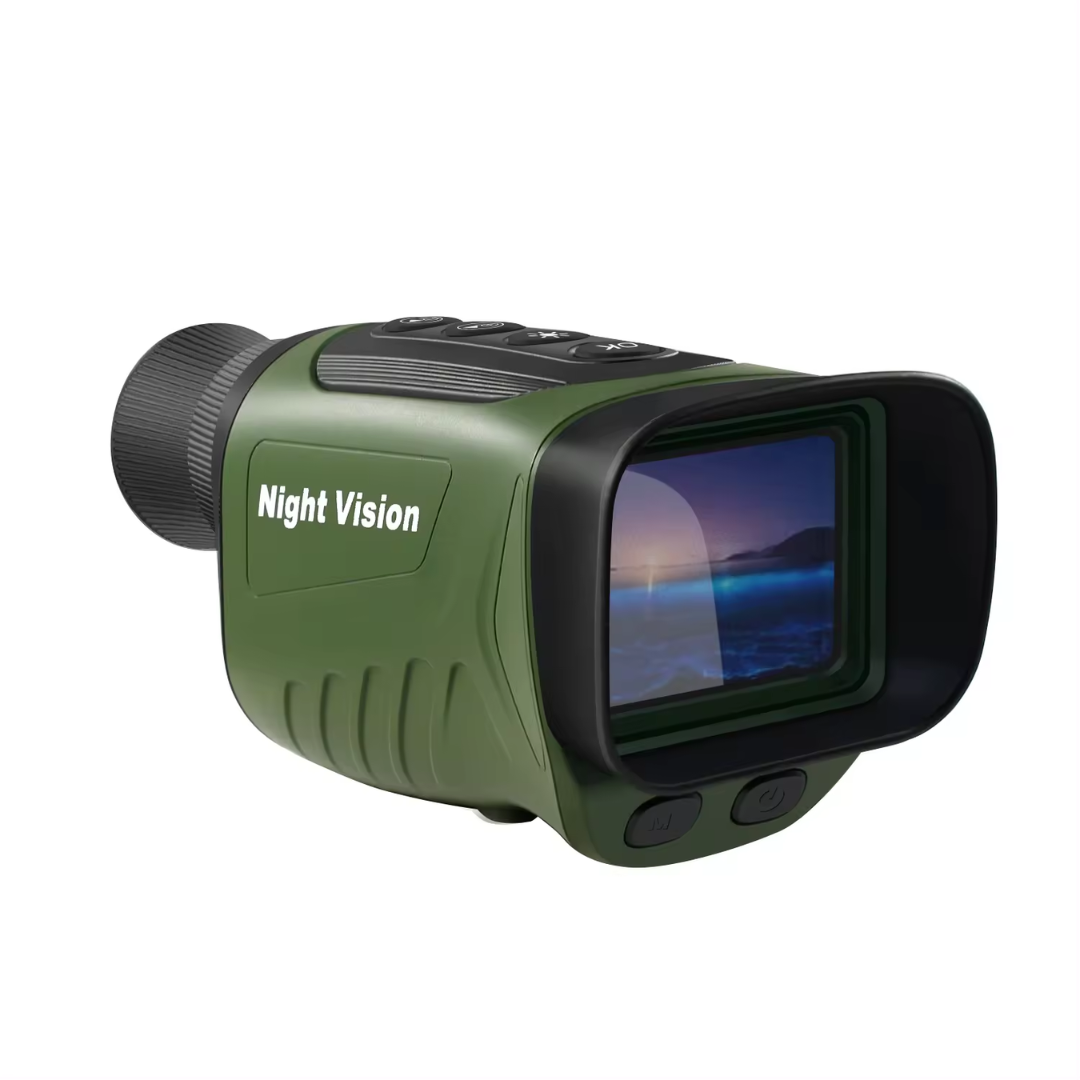 Monocular Digital Profesional cu Night Vision de Vanatoare 4K, Zoom 8X, Ecran LCD, Acumulator, Verde - Taggo.ro