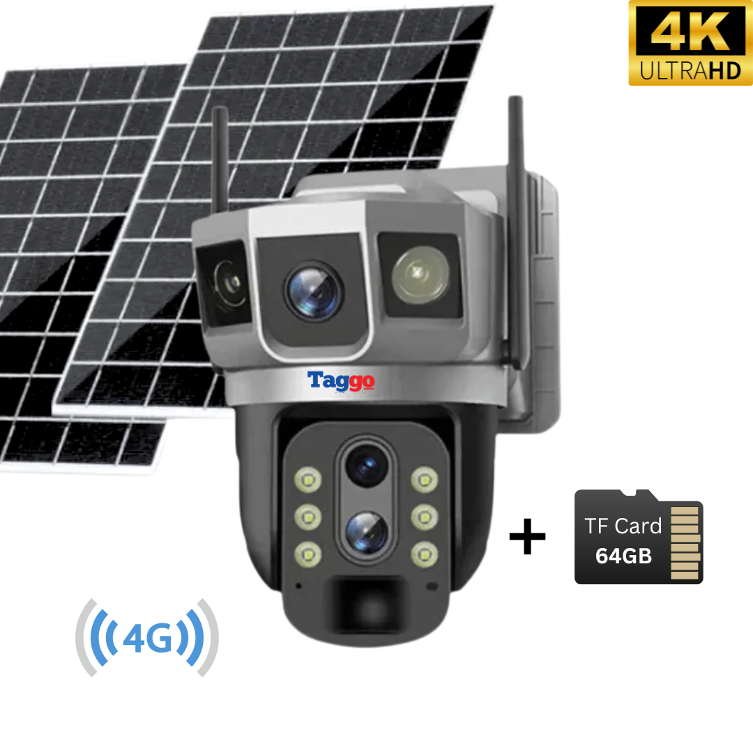 Camera Supraveghere Solara 4G 4K Ultra HD, Zoom 10X, Panou 10W, Rotire Din Aplicatie, Rezistenta La Apa IP 66