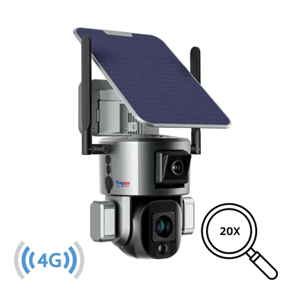 Camera Solara 4G Dual 4K 8MP cu Zoom 20X, Panou 10W si Auto Tracking