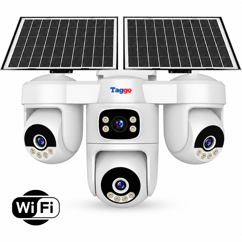 Camera Supraveghere WiFi Solara 12MP cu 3 Lentile, PTZ, AOV, AI si Comunicare Bidirectionala
