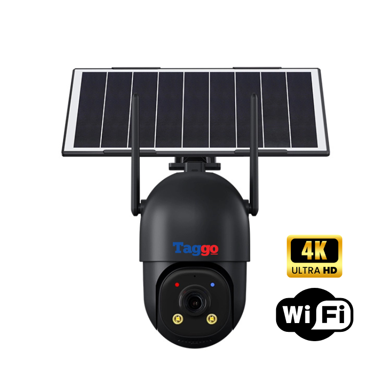 Camera WiFi Solara 4K 8MP cu Detectie AI Persoane, Inregistrare 24/7 AOV, Vedere Color Nocturna, IP66